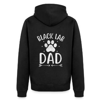 Black Lab Papa Labrador Retriever Hundeliebhaber - Unisex Premium Bio Zip Hoodie - Schwarz - Hinten - Nico (187cm)