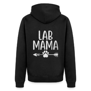 Lab Mama Labrador Retriever Labradore Hund Apportieren - Unisex Premium Bio Zip Hoodie - Schwarz - Hinten - Nico (187cm)