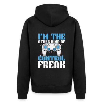 Spielen Controller Gaming Ich Bin Die Andere Art - Unisex Premium Bio Zip Hoodie - Schwarz - Hinten - Nico (187cm)