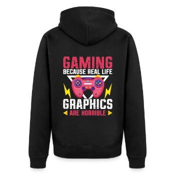 Play Controller Gaming Gaming parce que le - Veste à capuche bio Premium Unisexe - noir - Dos - Nico (187cm)