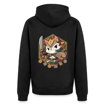 Play Controller Gaming Gamer Samurai Cat - Unisex Premium Bio Zip Hoodie - Schwarz - Hinten - Nico (187cm)