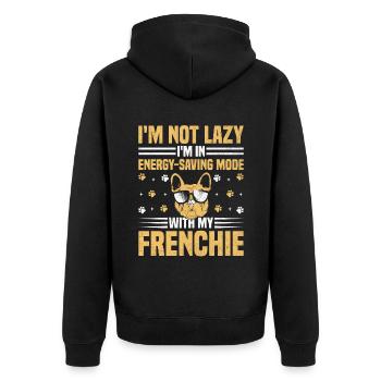 Je ne suis pas paresseux Je suis en mode économie d’énergie avec mon fre - Veste à capuche bio Premium Unisexe - noir - Dos - Nico (187cm)
