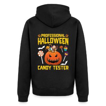 Testeur professionnel de bonbons d’Halloween - Veste à capuche bio Premium Unisexe - noir - Dos - Nico (187cm)