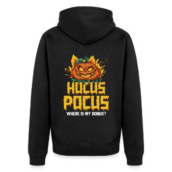 Citrouille hocus-pocus d’Halloween - Veste à capuche bio Premium Unisexe - noir - Dos - Nico (187cm)