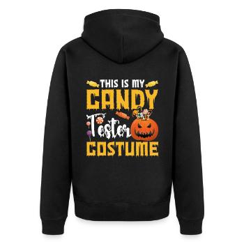 Halloween costume that is my candy tester - Unisex Premium Organic Zip Hoodie - black - Back - Nico (187cm)