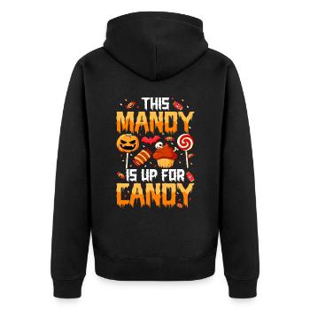 Halloween Diese Mandy Ist Für Süßigkeiten Bereit - Unisex Premium Bio Zip Hoodie - Schwarz - Hinten - Nico (187cm)