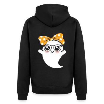Halloween : Votre sympathique Boo-crew local - Veste à capuche bio Premium Unisexe - noir - Dos - Nico (187cm)