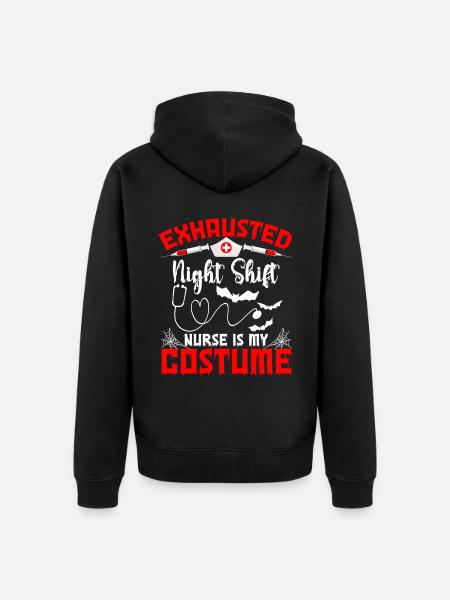 Halloween Erschöpfte Nachtschichtkrankenschwester - Unisex Premium Bio Zip Hoodie - Schwarz