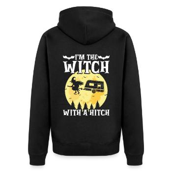 Halloween I'm the Witch with a Hook - Unisex Premium Organic Zip Hoodie - black - Back - Nico (187cm)