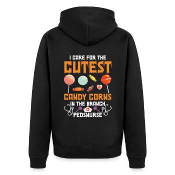Halloween I take care of the cutest - Unisex Premium Organic Zip Hoodie - black - Back - Nico (187cm)