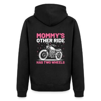 Mommy's Other Ride Has Two Wheels Motorcycle Motor - Unisex Premium Organic Zip Hoodie - black - Back - Nico (187cm)