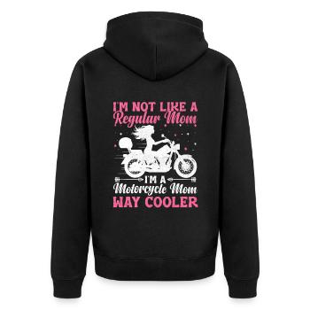 Je ne suis pas comme une maman ordinaire, je suis une maman à moto - Veste à capuche bio Premium Unisexe - noir - Dos - Nico (187cm)