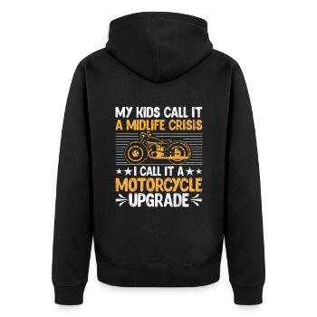My Kid Call It A Midlife Crisis I Call It A Motorc - Unisex Premium Organic Zip Hoodie - black - Back - Nico (187cm)