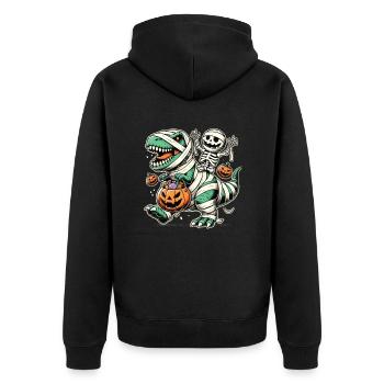 Celebrate The Prehistoric Turn In Hallowee - Unisex Premium Organic Zip Hoodie - black - Back - Nico (187cm)
