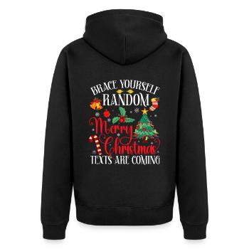 See yourself together, accidental happy - Unisex Premium Organic Zip Hoodie - black - Back - Nico (187cm)
