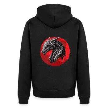 Dragon traditionnel japonais Le dragon - Veste à capuche bio Premium Unisexe - noir - Dos - Nico (187cm)