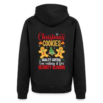 Contrôle de la qualité des biscuits de Noël : je mange - Veste à capuche bio Premium Unisexe - noir - Dos - Nico (187cm)