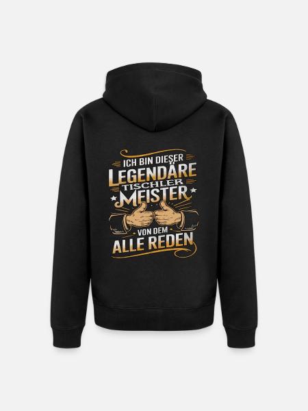Jeg er den legendariske tømrermester i - Premium økologisk unisex-hættejakke - sort