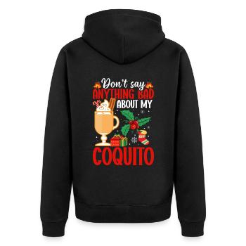 Merry Christmas doesn't say anything bad about - Unisex Premium Organic Zip Hoodie - black - Back - Nico (187cm)