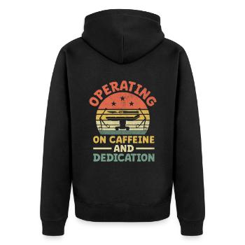 Operation Von Koffein Und Hingabe Chirurg Kaffee - Unisex Premium Bio Zip Hoodie - Schwarz - Hinten - Nico (187cm)