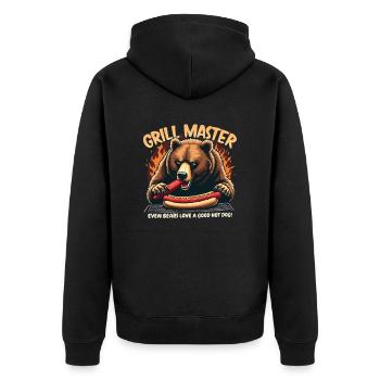 Grill master: Even bears love a good hot - Unisex Premium Organic Zip Hoodie - black - Back - Nico (187cm)