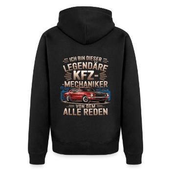 Ich Bin Dieser Legendäre KFZ-Mechaniker - Unisex Premium Bio Zip Hoodie - Schwarz - Hinten - Nico (187cm)