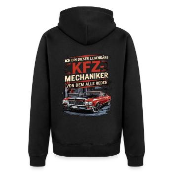 Ich Bin Dieser Legendäre KFZ-Mechaniker - Unisex Premium Bio Zip Hoodie - Schwarz - Hinten - Nico (187cm)