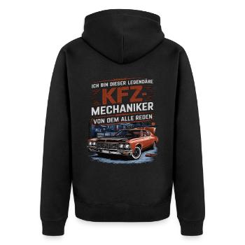 Ich Bin Dieser Legendäre KFZ-Mechaniker - Unisex Premium Bio Zip Hoodie - Schwarz - Hinten - Nico (187cm)