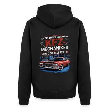 Ich Bin Dieser Legendäre KFZ-Mechaniker - Unisex Premium Bio Zip Hoodie - Schwarz - Hinten - Nico (187cm)