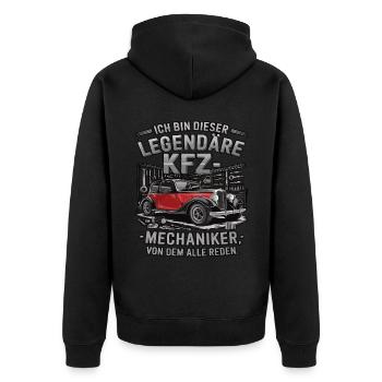 Ich Bin Dieser Legendäre KFZ-Mechaniker - Unisex Premium Bio Zip Hoodie - Schwarz - Hinten - Nico (187cm)