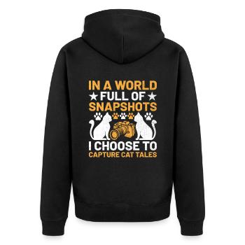 Chat Photographes Chat Amoureux Des Chats Photo - Veste à capuche bio Premium Unisexe - noir - Dos - Nico (187cm)