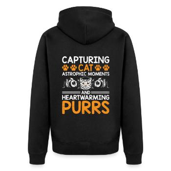 Chat Photographes Chat Amoureux Des Chats Photo - Veste à capuche bio Premium Unisexe - noir - Dos - Nico (187cm)