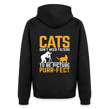 Chat Photographes Chat Amoureux Des Chats Photo - Veste à capuche bio Premium Unisexe - noir - Dos - Nico (187cm)