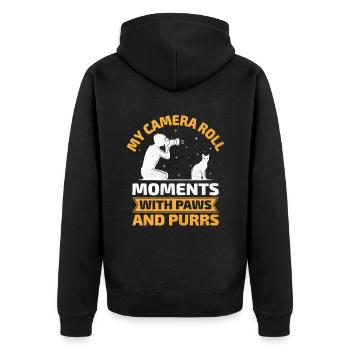 Chat Photographes Chat Amoureux Des Chats Photo - Veste à capuche bio Premium Unisexe - noir - Dos - Nico (187cm)