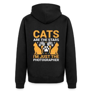 Chat Photographes Chat Amoureux Des Chats Photo - Veste à capuche bio Premium Unisexe - noir - Dos - Nico (187cm)