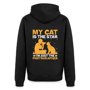 Chat Photographes Chat Amoureux Des Chats Photo - Veste à capuche bio Premium Unisexe - noir - Dos - Nico (187cm)