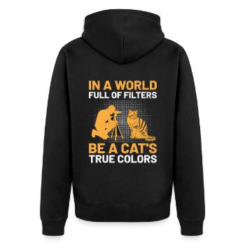 Chat Photographes Chat Amoureux Des Chats Photo - Veste à capuche bio Premium Unisexe - noir - Dos - Nico (187cm)