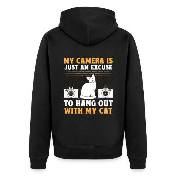 Chat Photographes Chat Amoureux Des Chats Photo - Veste à capuche bio Premium Unisexe - noir - Dos - Nico (187cm)