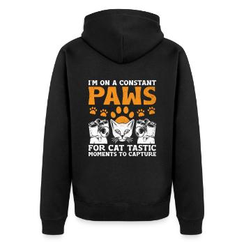 Chat Photographes Chat Amoureux Des Chats Photo - Veste à capuche bio Premium Unisexe - noir - Dos - Nico (187cm)