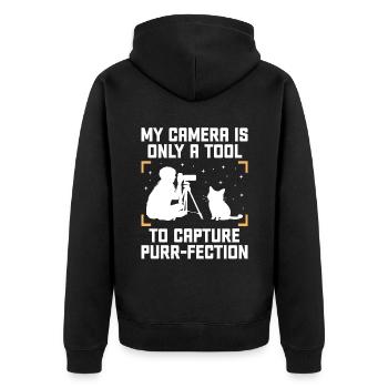 Chat Photographes Chat Amoureux Des Chats Photo - Veste à capuche bio Premium Unisexe - noir - Dos - Nico (187cm)