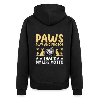 Chat Photographes Chat Amoureux Des Chats Photo - Veste à capuche bio Premium Unisexe - noir - Dos - Nico (187cm)