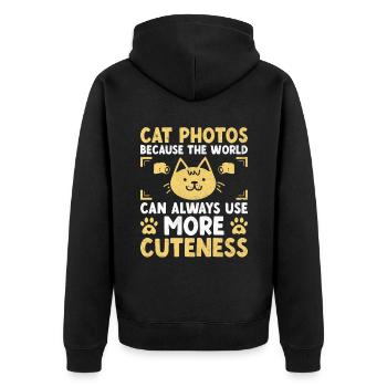 Chat Photographes Chat Amoureux Des Chats Photo - Veste à capuche bio Premium Unisexe - noir - Dos - Nico (187cm)