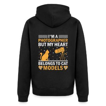 Chat Photographes Chat Amoureux Des Chats Photo - Veste à capuche bio Premium Unisexe - noir - Dos - Nico (187cm)