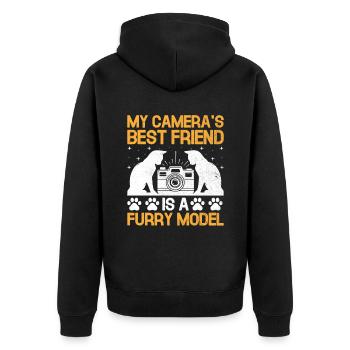Chat Photographes Chat Amoureux Des Chats Photo - Veste à capuche bio Premium Unisexe - noir - Dos - Nico (187cm)