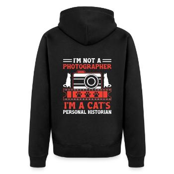 Chat Photographes Chat Amoureux Des Chats Photo - Veste à capuche bio Premium Unisexe - noir - Dos - Nico (187cm)