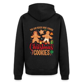 Weihnachtsplätzchen Kann Man Nie Genug Haben - Unisex Premium Bio Zip Hoodie - Schwarz - Hinten - Nico (187cm)
