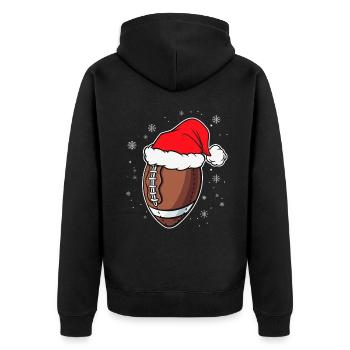 Football américain avec chapeau de Père Noël - Veste à capuche bio Premium Unisexe - noir - Dos - Nico (187cm)