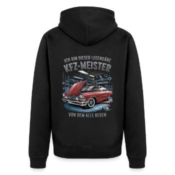 Ich Bin Dieser Legendäre KFZ-Meister - Unisex Premium Bio Zip Hoodie - Schwarz - Hinten - Nico (187cm)