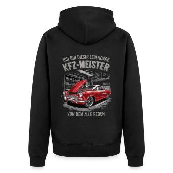 Ich Bin Dieser Legendäre KFZ-Meister - Unisex Premium Bio Zip Hoodie - Schwarz - Hinten - Nico (187cm)