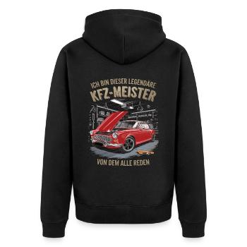 Ich Bin Dieser Legendäre KFZ-Meister - Unisex Premium Bio Zip Hoodie - Schwarz - Hinten - Nico (187cm)